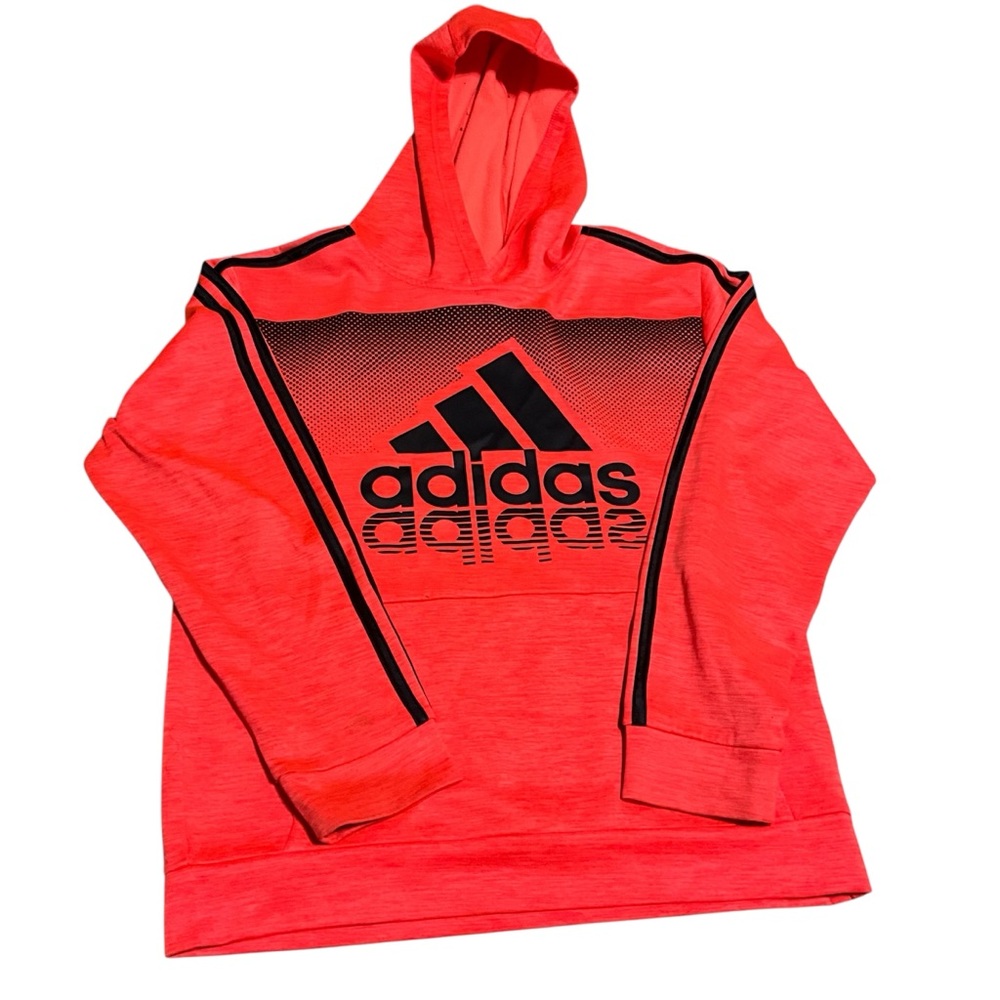 Adidas Vibrant Red Hoodie with Black Accents size L /14/16